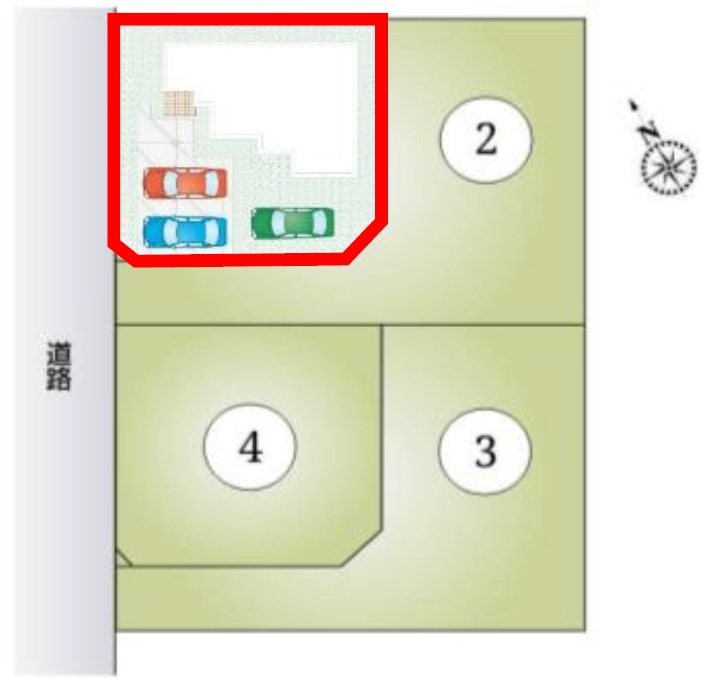 小山市神山　全4邸の区画図|全棟配置図