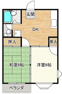 いわき市久之浜町　一棟アパートの間取り