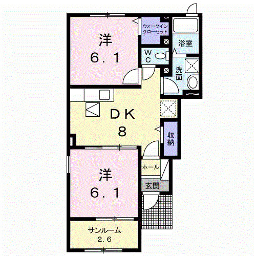レジデンス・ドリームＡ１の間取り|使い勝手の良い間取りです♪
