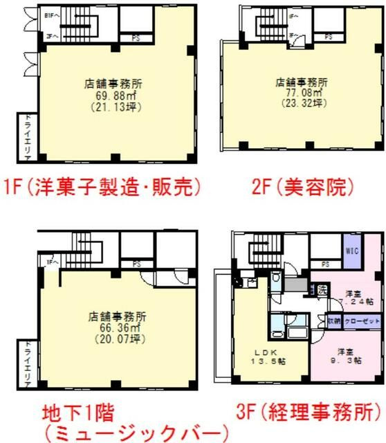 所沢市松葉町のビルの間取り