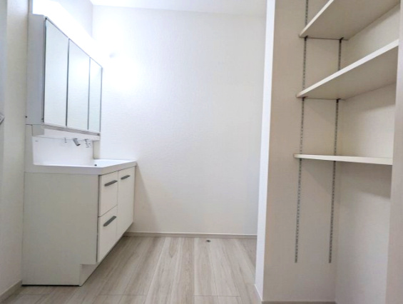 水戸市平須町　13期の収納|リネン棚にはタオルやお着替えやリネン類の保管スペースとして♪