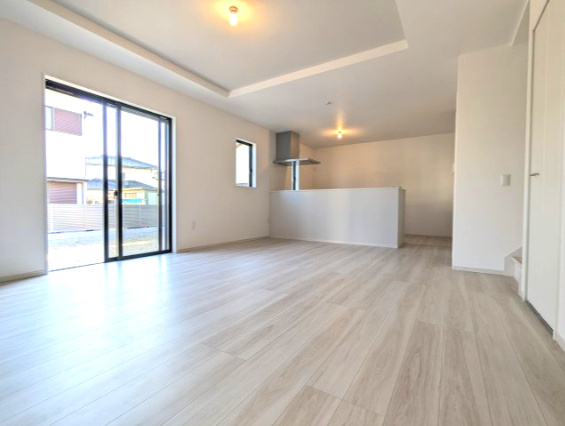 水戸市平須町　13期の居間・リビング|開放感のあるリビングは家族のコミュニケーションの場です