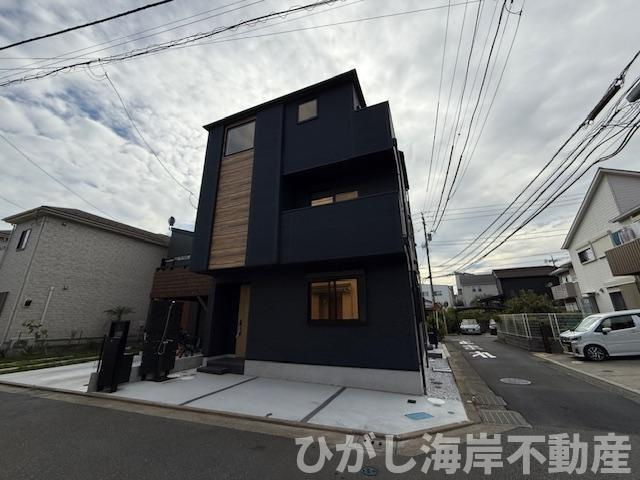 茅ヶ崎市柳島1丁目　新築戸建　全２棟の前面道路含む現地写真|現地外観