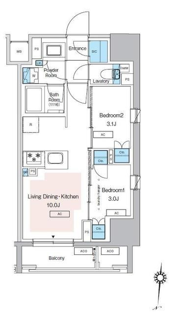 プレディアコート錦糸町スカイビューの間取り