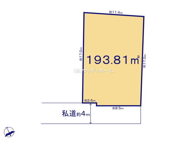 春日部市増富　売地の区画図