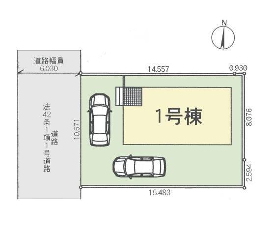 仲介手数料無料　新築戸建　吉見町東野１丁目　全１棟の区画図