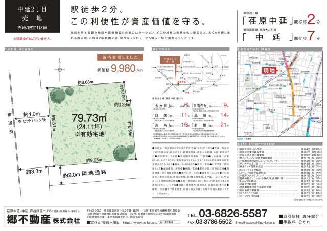 中延２丁目売地の地図
