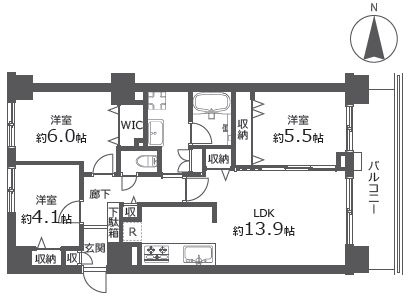 【間取り】 | セザールガーデン札幌 | 3LDK・オートロック付き・トランクルーム有・ペット飼育相談可能