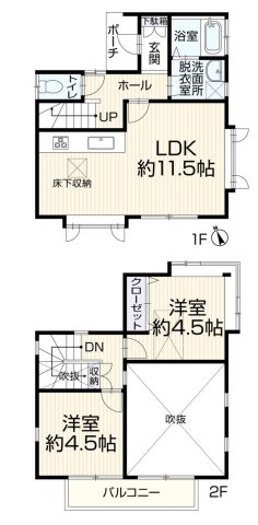 戸塚区南舞岡３丁目　中古戸建ての間取り