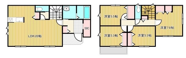 港南区芹が谷１丁目　新築戸建ての間取り