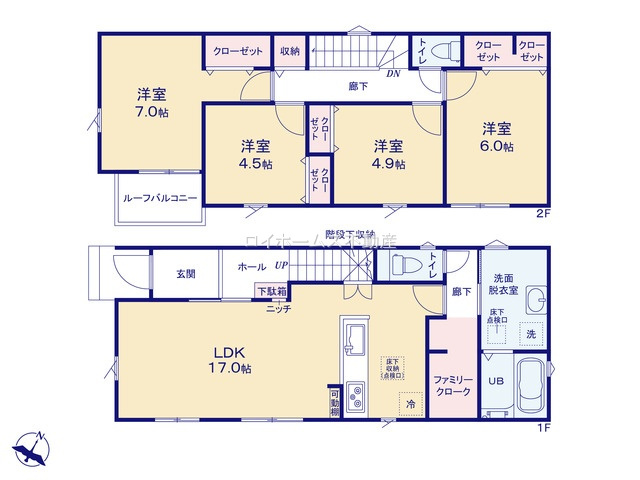 【間取り】 | 春日井市岩成台７丁目12-15『仲介料無料』新築戸建て | 2号棟