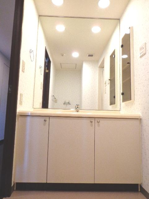 横浜公園通り弐番館の独立洗面台|収納豊富な独立洗面台