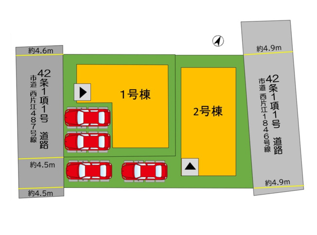 【区画図】 | 福岡市城南区西片江2丁目1期　1号棟（全2棟）【仲介手数料無料・0円】 | 区画図です。1号棟