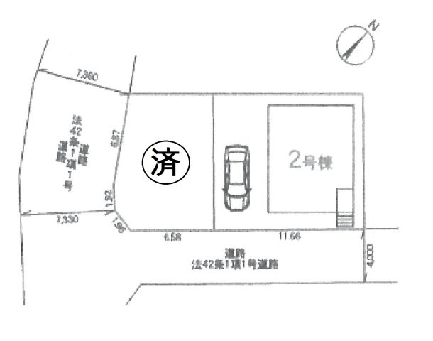 仲介手数料無料　白岡市小久喜第14　新築戸建　全２棟の区画図