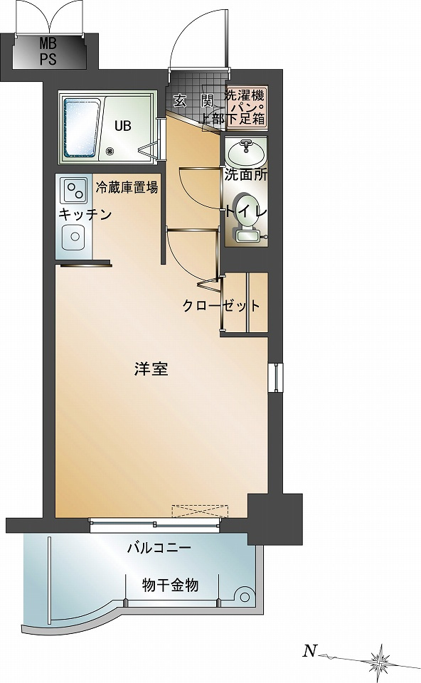 新品家具付きマンション港21(KaGood福岡)の間取り|*間取りと異なる場合は現状を優先します。