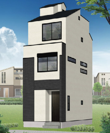 江東区北砂６丁目の新築戸建の外観パース