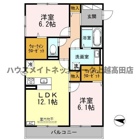 グランコンフォート Ｃの間取り|間取図（グランコンフォート Ｃ 306）2LDK