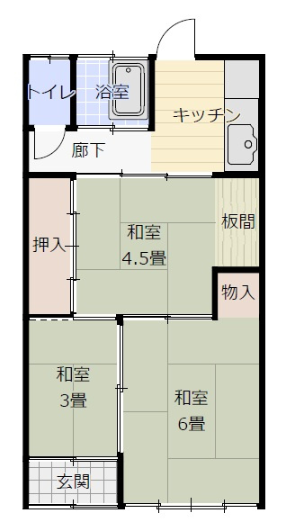 竹崎町一丁目　中古住宅の間取り