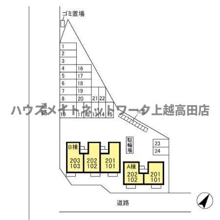 ヴィラ･ベルデベル Ａの区画図|配置図