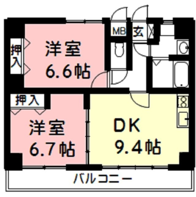 岐阜市中鶉３丁目のアパートの間取り