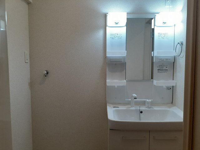 ア・ピアチェーレⅡの洗面所|忙しい朝には欠かせない洗面所です