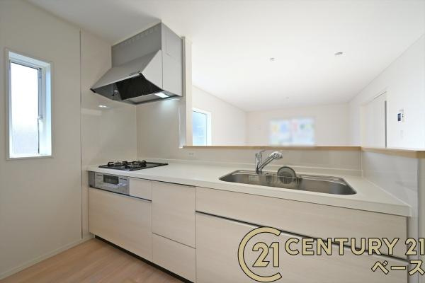 クレイドルガーデン石上町 ／新築一戸建のキッチン|■現地撮影写真■収納力と使いやすさを追求したシステムキッチンです！