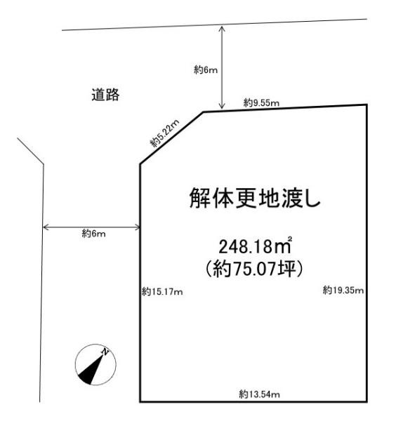 生駒郡平群町緑ケ丘６丁目の売地の土地図