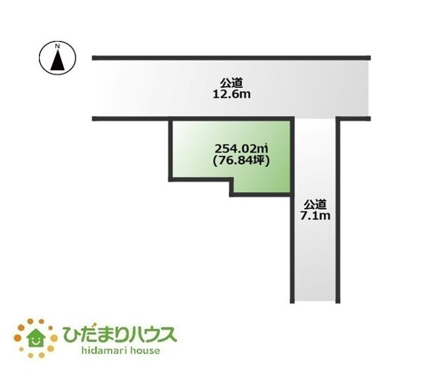 【土地図】 | 水戸市元吉田町　土地　76.84坪 | 広々とした敷地です！病院やコンビニエンスストア、薬局までのアクセスが良く生活環境が充実しております。