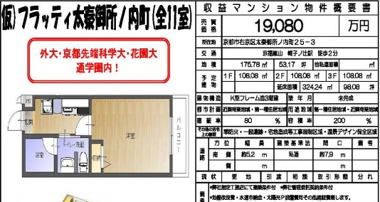 仮)フラッティ太秦御所ノ内町(全11室）