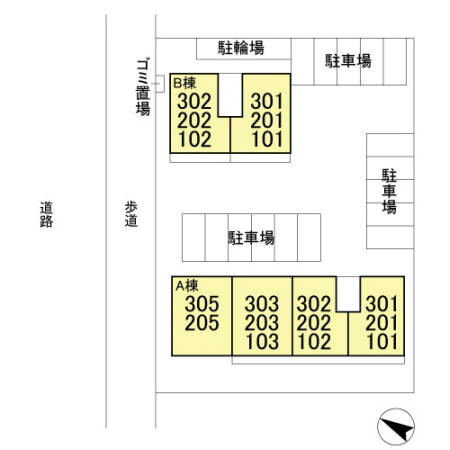 スカイパレットBの区画図
