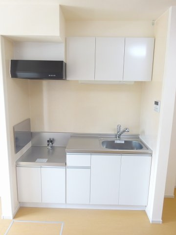 パーク　アクシスＡのキッチン|コンパクトなキッチンで掃除もラクラク