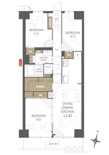 【間取り】ハイツ越谷 