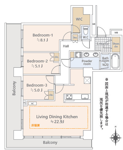 ザ・リバープレイスイーストタワーの間取り