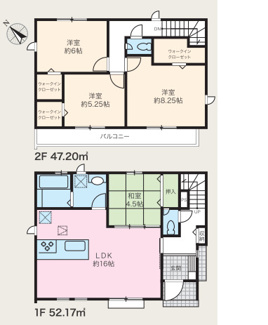 【土地図＋建物プラン例】 | 惣山町３丁目　売地（建築条件付き）