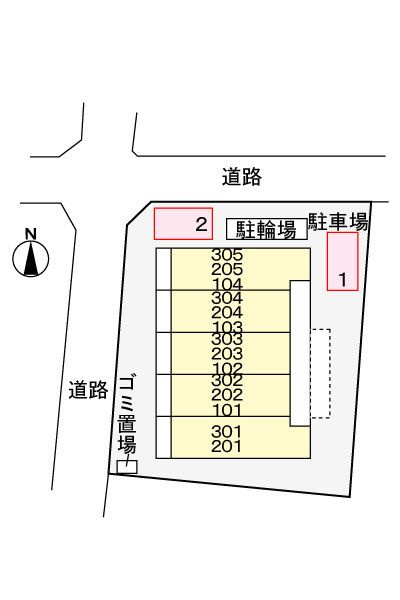 シェリールの駐車場