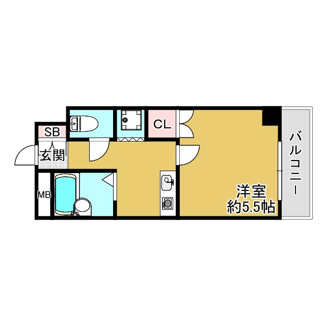 神戸市東灘区青木５丁目の賃貸マンションの間取り