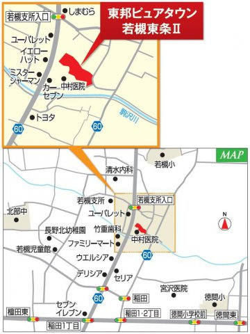 東邦ピュアタウン若槻東条Ⅱ　10号地の地図