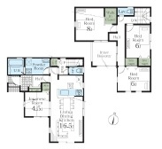 さいたま市西区宝来　新築一戸建て　リーブルガーデン　02の間取り|さいたま市西区宝来　新築一戸建て　リーブルガーデン　02、4LDK、土地面積154.16m2、建物面積111.78m2