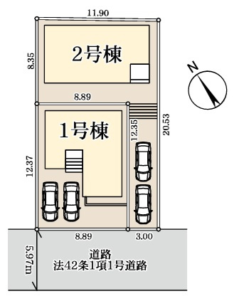 千葉市若葉区都賀１丁目の区画図