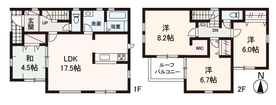 【間取り】 | LIGNAGE羽曳野羽曳が丘西4丁目　第2期 | 長期優良住宅！閑静な住宅街に建つゆとりの4LDK。全室が陽当たり良好な南向き！プライベート空間も快適にお過ごしいただけます。