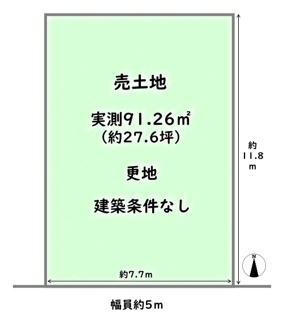 【土地図】 | 右京区梅津林口町　建築条件なし