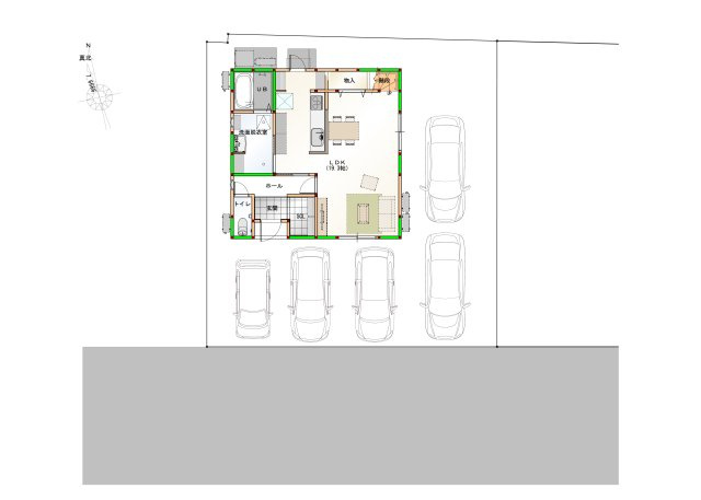 阿南市羽ノ浦町中庄池ノ上建売25の外観パース