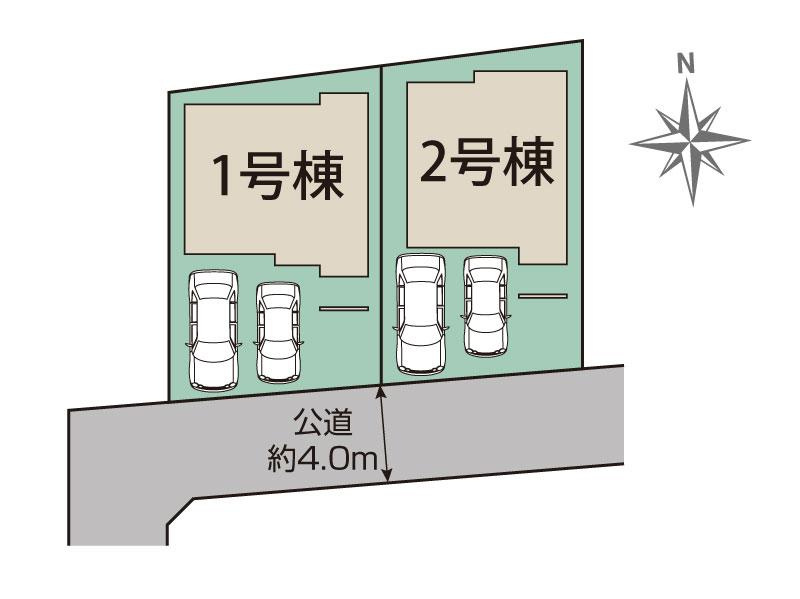 【ブルーミングガーデン4期2号棟】福岡市早良区飯倉4丁目　新築戸建の区画図