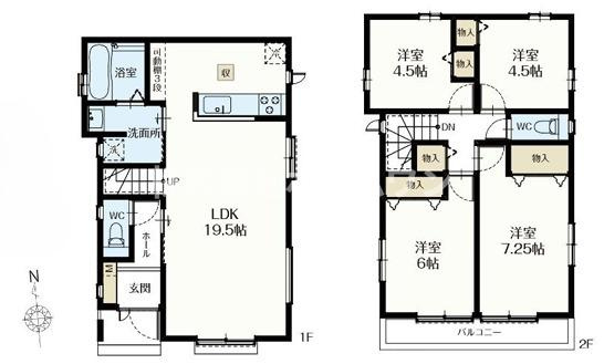 青梅新町3期　新築戸建の間取り