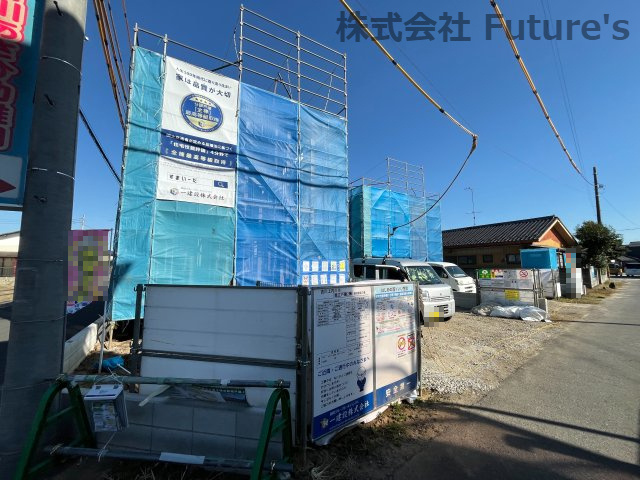 吉川市上内川　新築戸建　全2棟　1号棟の外観|現地の写真になります。