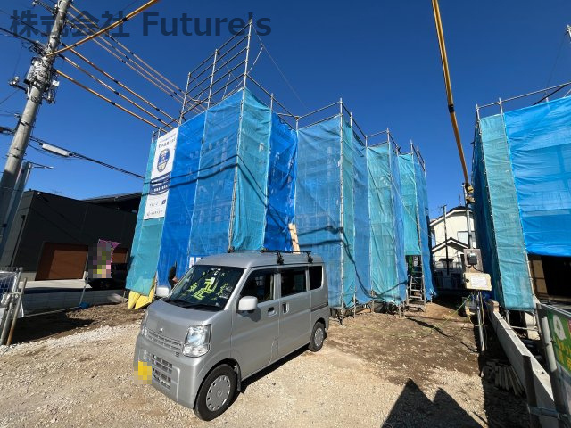 吉川市上内川　新築戸建　全2棟　1号棟の外観|現地の写真になります。