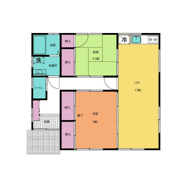 岩国市青木町三丁目　戸建て貸家の間取り
