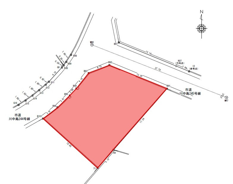 川中島町御厨　土地の区画図|07/13 12:57
