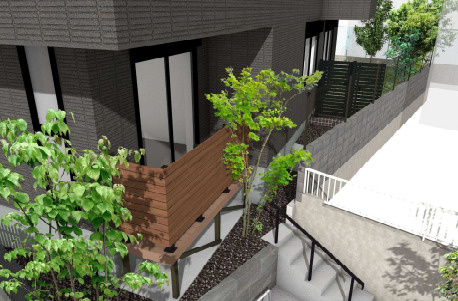 （仮称）中町3丁目メゾンのバルコニー