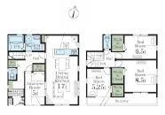 さいたま市西区宝来　新築一戸建て　リーブルガーデン　05の間取り|さいたま市西区宝来　新築一戸建て　リーブルガーデン　05、4LDK、土地面積156.71m2、建物面積105.99m2